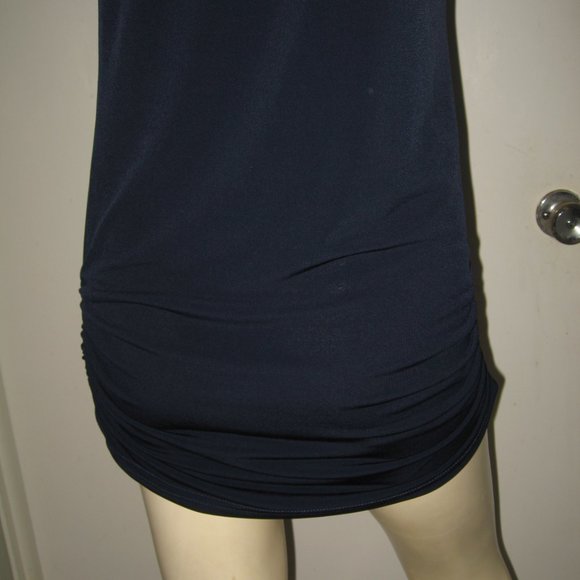 ❤️2 PLANET BY LAUREN G Bodycon Rushed Microfiber/Spandex Dresses Navy Black SZ 1 - Picture 10 of 12